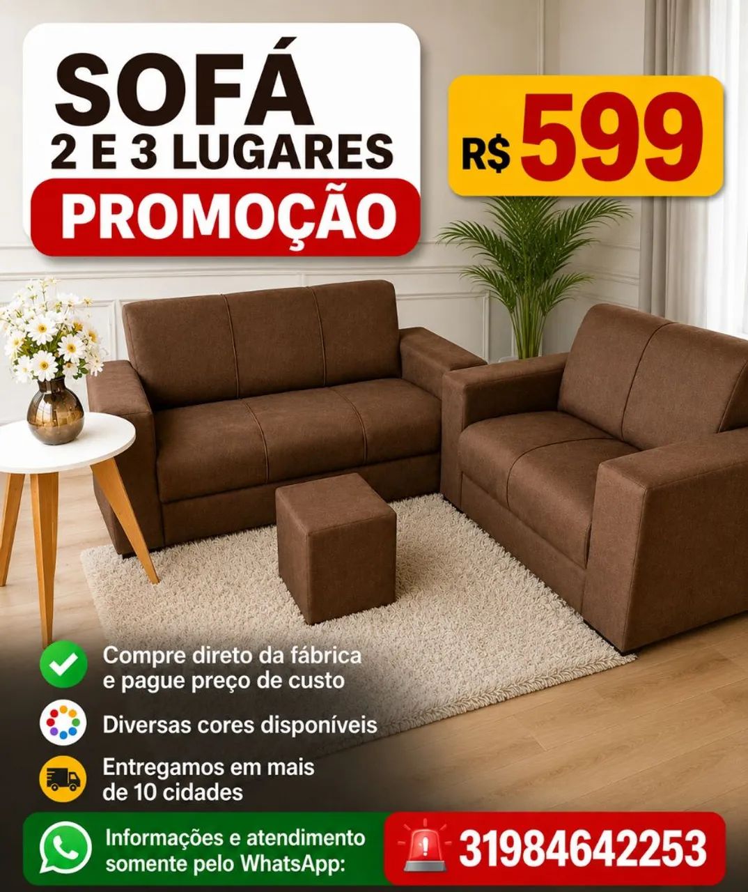 SOFÁ 2 E 3 LUGARES