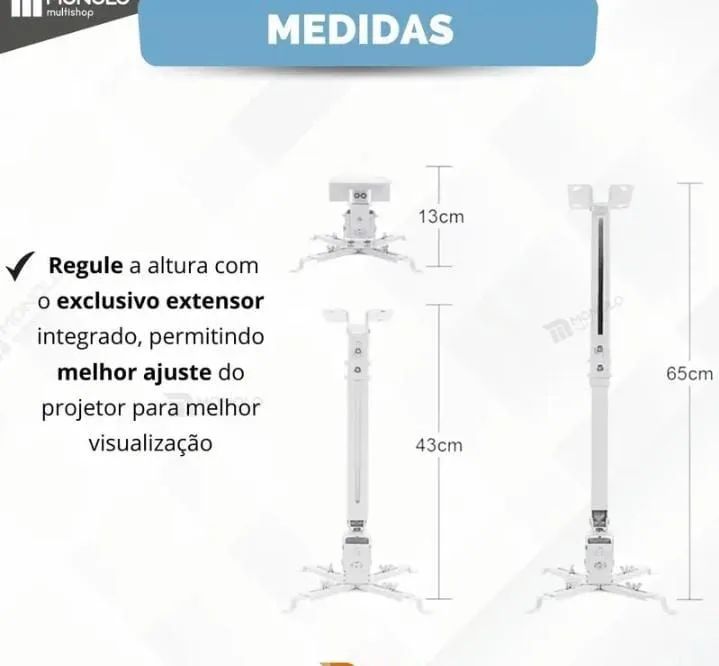Suporte para Projetor Universal dará show multimídia  - Foto 3