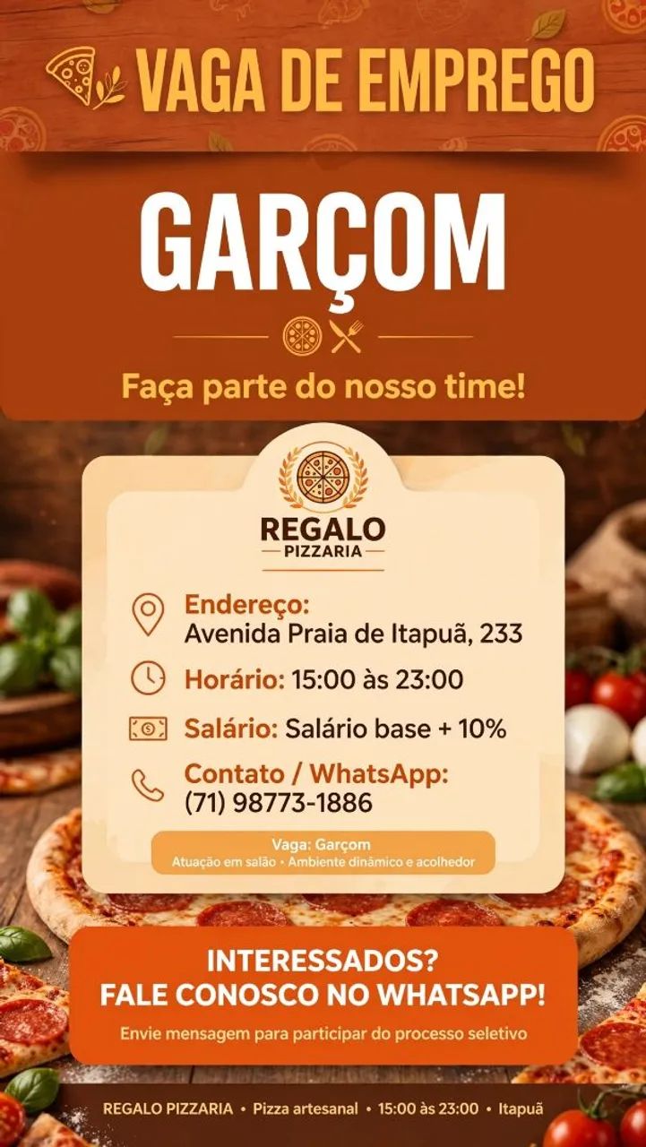Vaga de GARÇOM 1