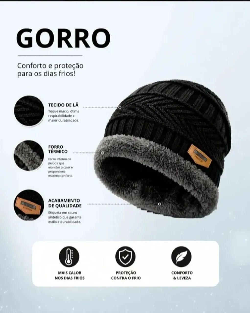 Vendo kit inverno luva, gorro e proteção do pescoço  - Foto 3