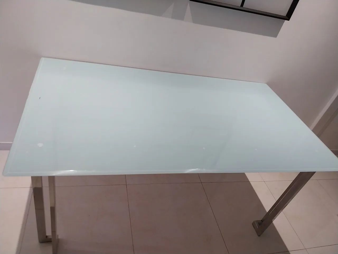 Mesa tampo de vidro pes cromado  - Foto 2