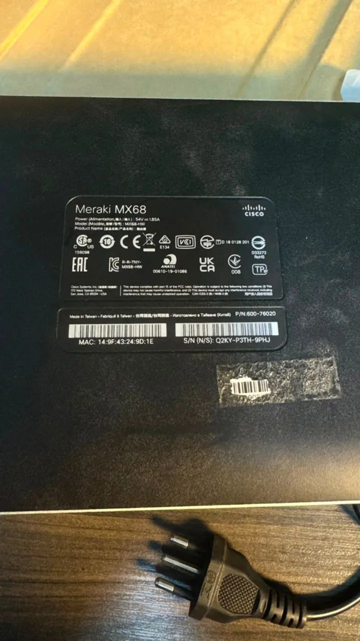 Roteador Cisco Meraki   Modelo: MX68 - Foto 3