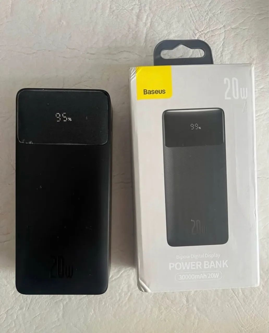 Baseus Power Bank 30000mAh 20W - Completo com Caixa e Capa - Foto 2