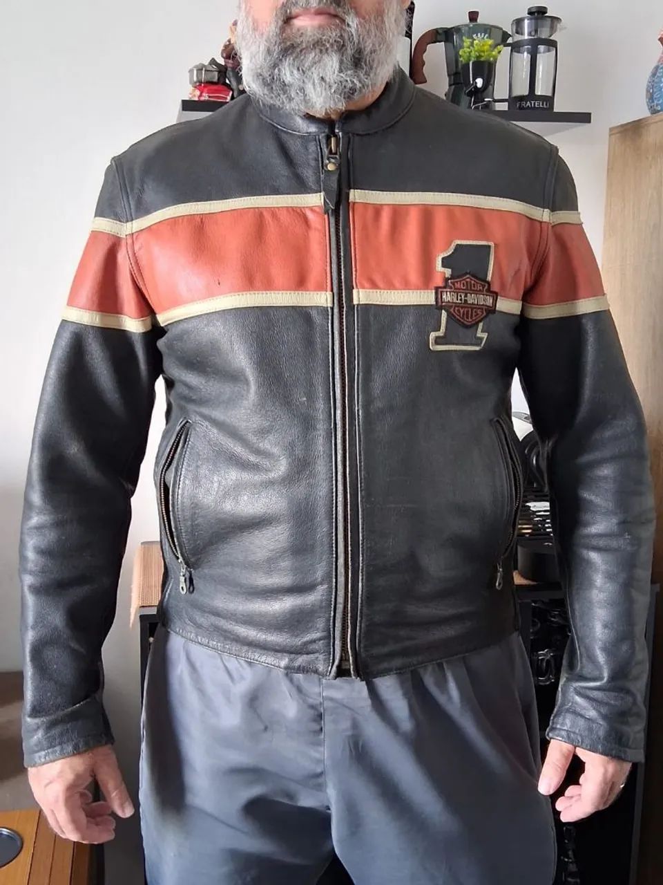 Jaqueta de couro harley davidson
