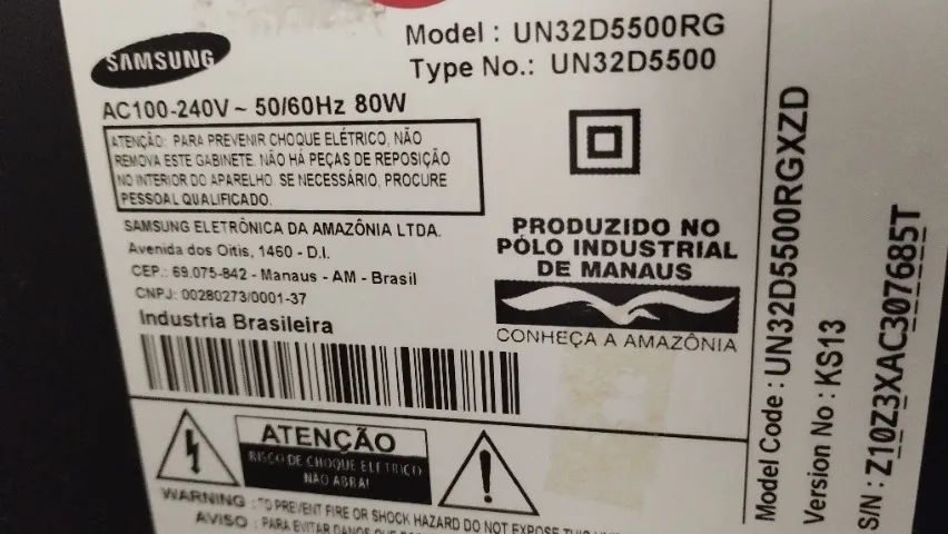 TV Samsung 32" Smart UN32D5500 (p/ reparo) - Foto 3