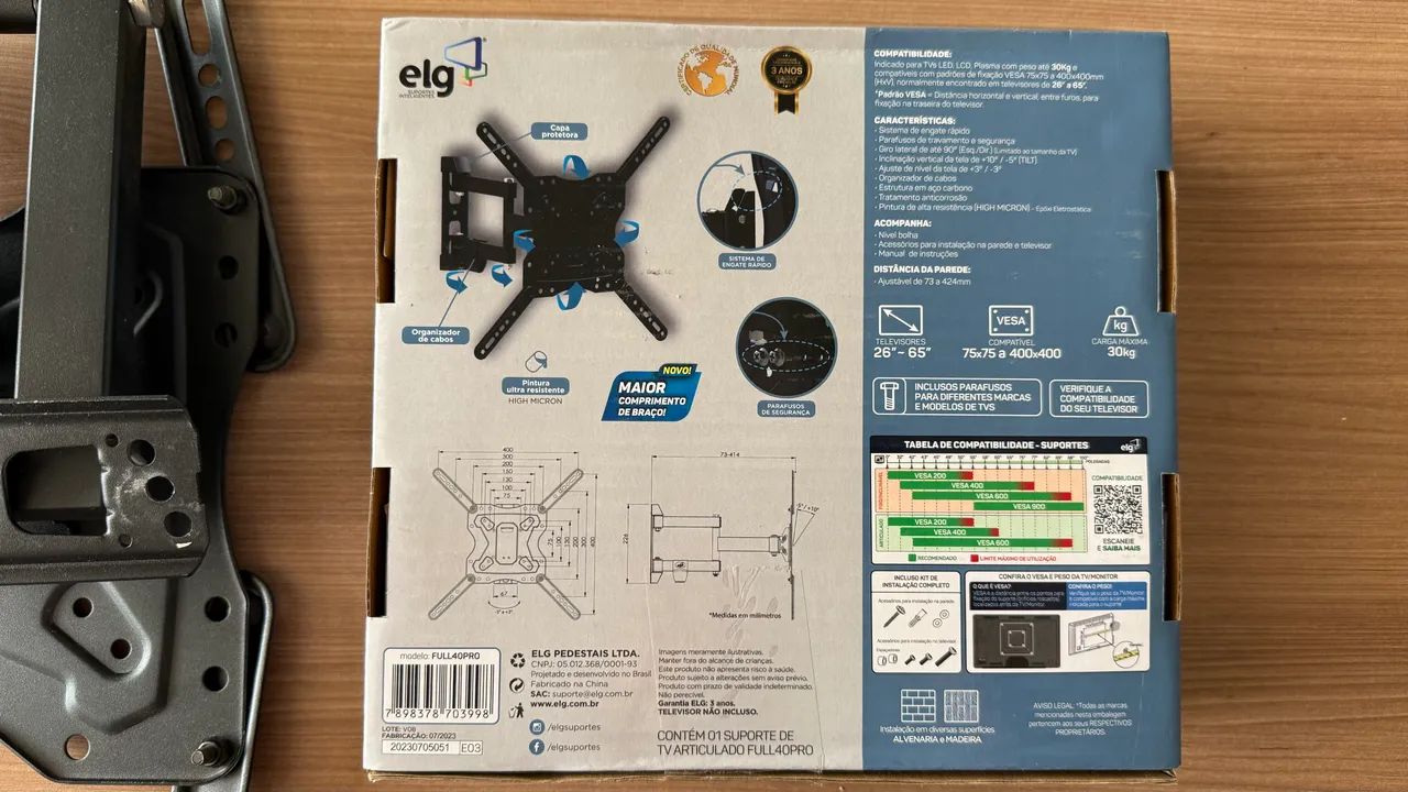 Suporte Tri articulado para tvs de até 65 polegadas  - Foto 4