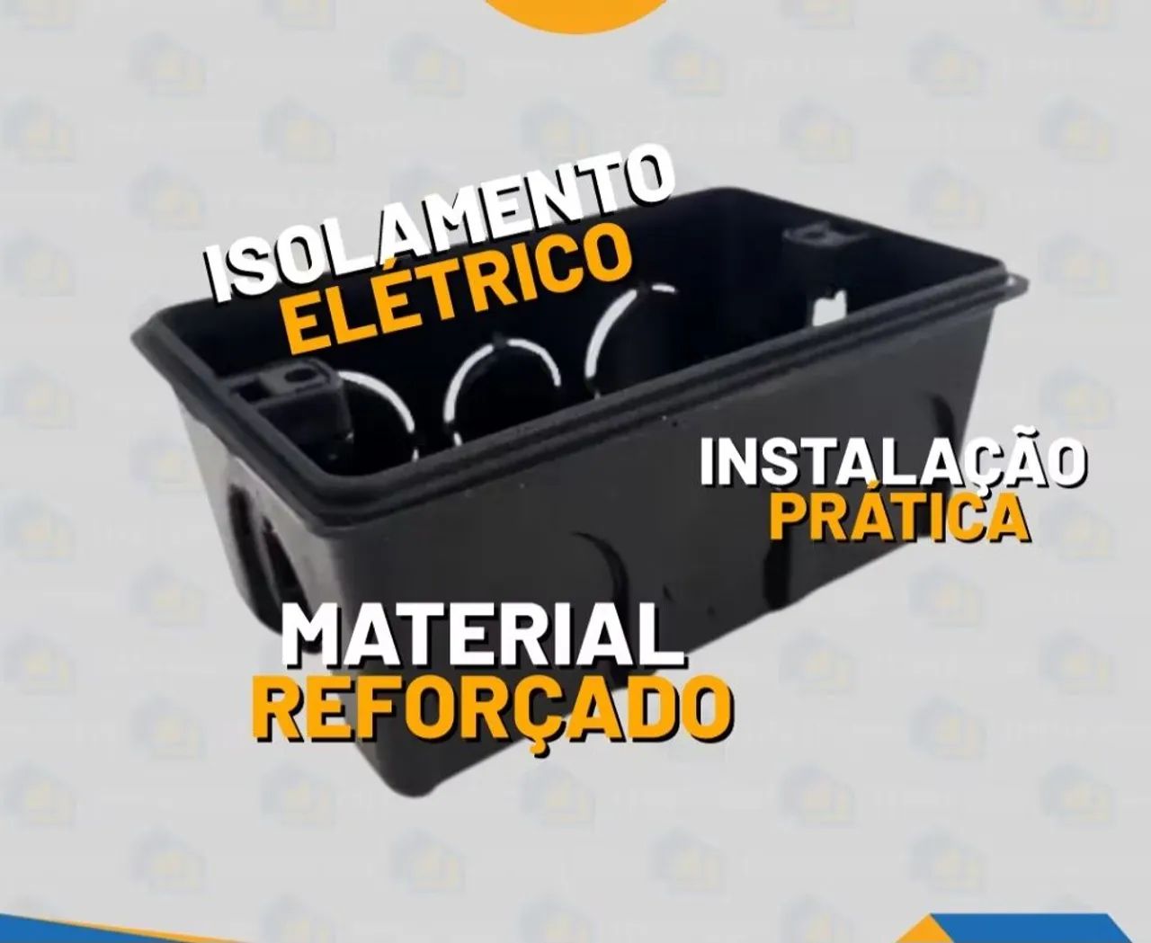 50 Caixa de Luz 4x2 Reforçada P/ Tomada Interruptor Embutir Amarelo/Preto Energia  - Foto 2