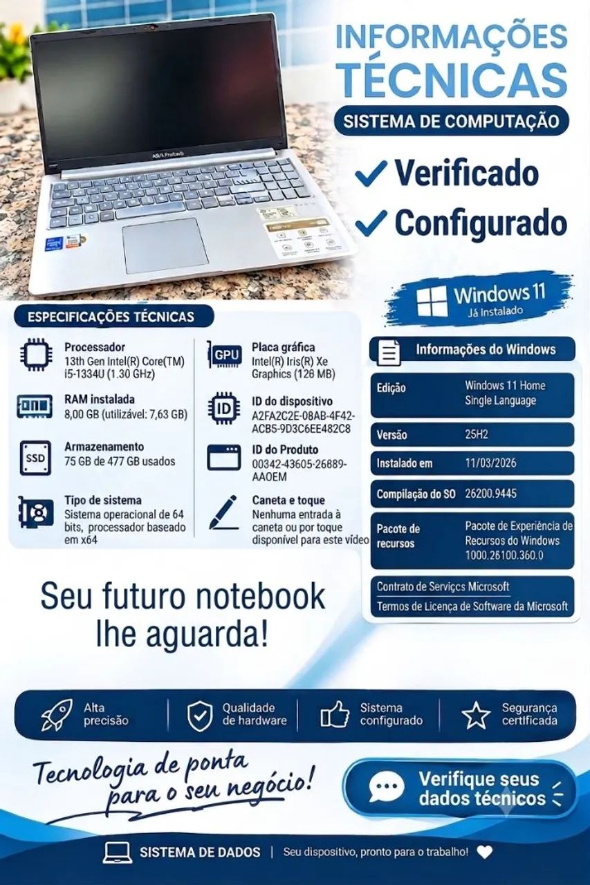 Notebook ASUS impecável zero avaria  - Foto 2
