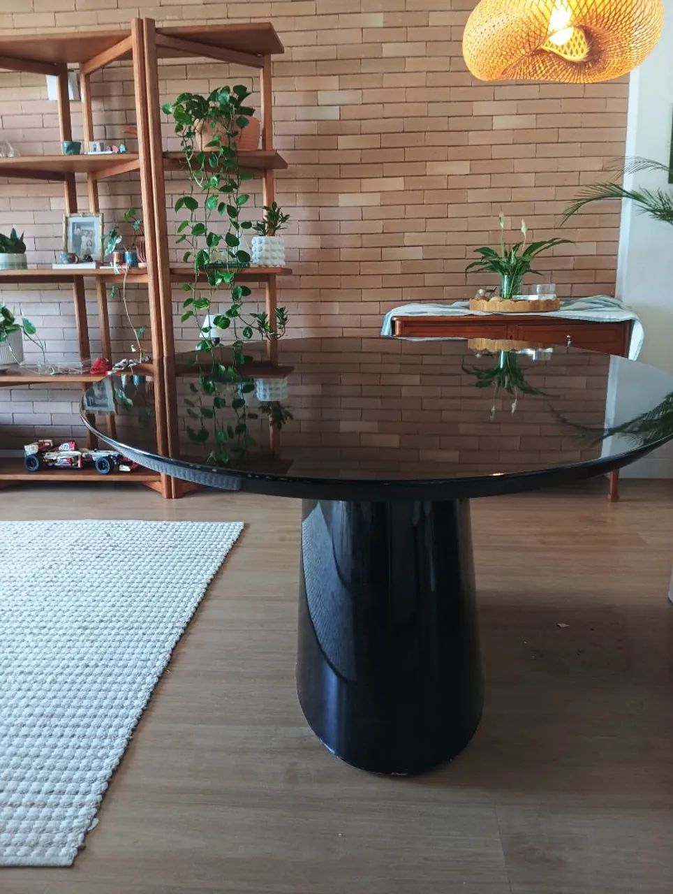 Mesa de Jantar Cone Oval Laca Preta - Foto 2