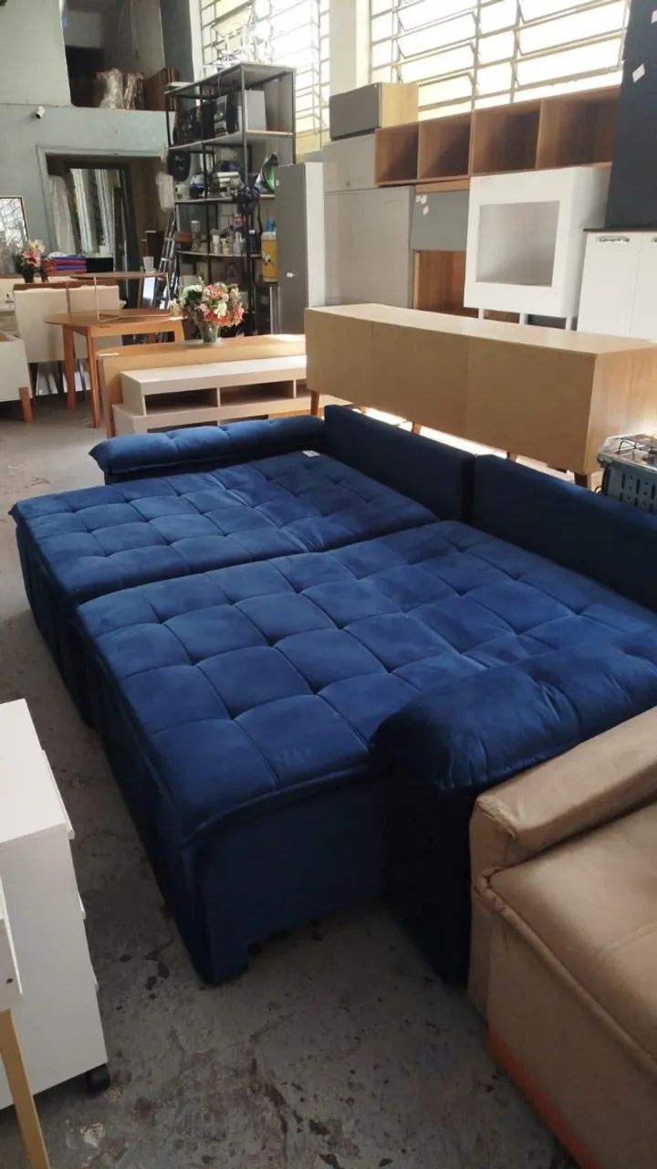 sofa retratil  3 lugares 260cm com detalhes 