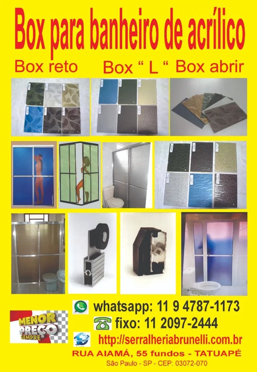 Box de banheiro de acrilico