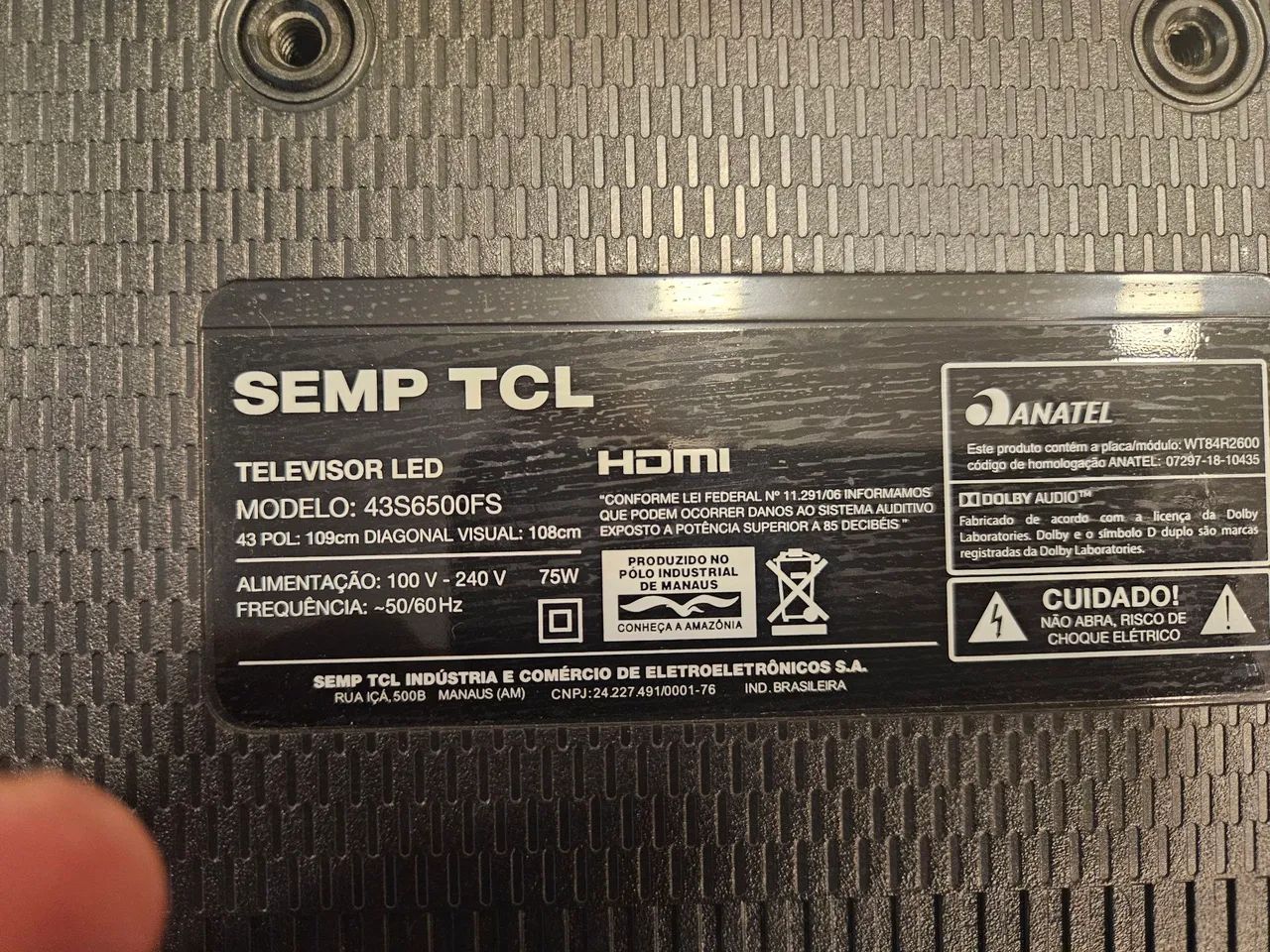 TV SEMP TCL 43S6500FS