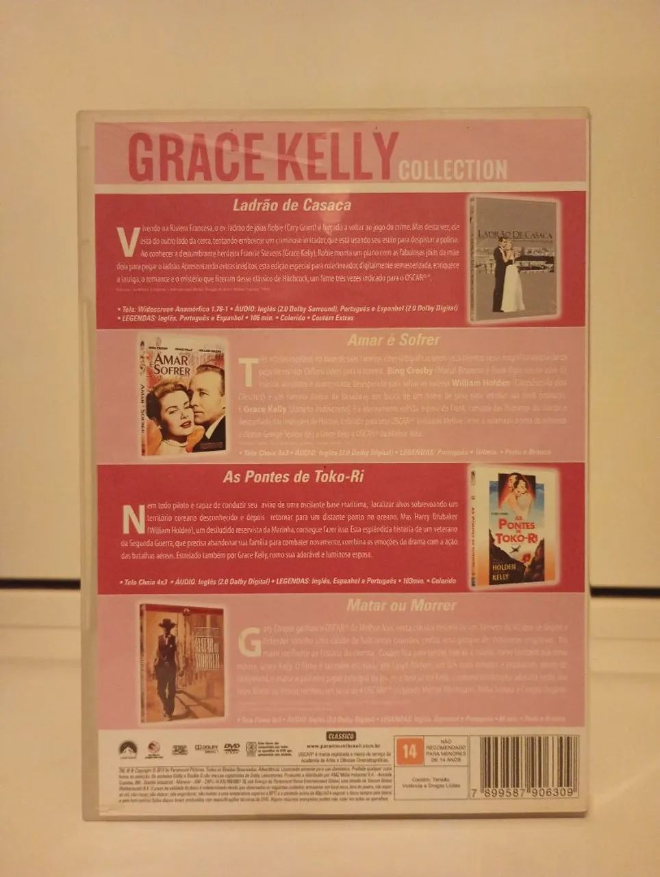 BOX COM 4 DVDS DE FILMES DA ATRIZ GRACE KELLY - Foto 4