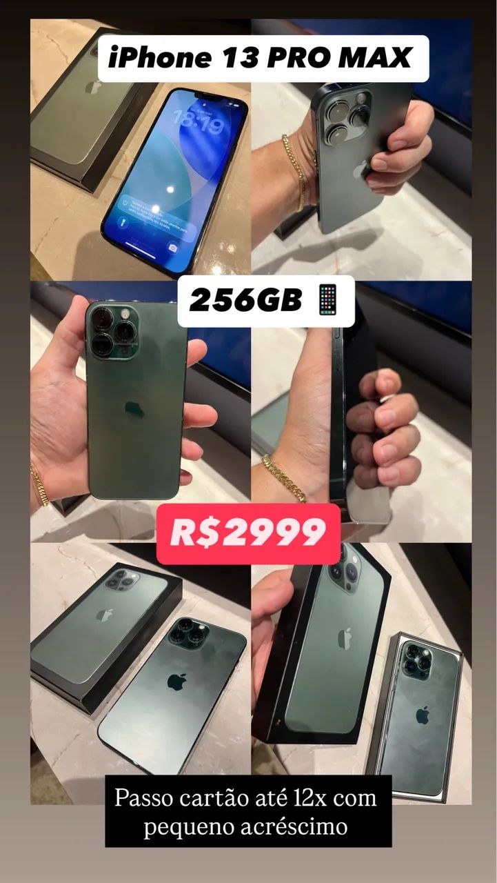 iPhone 13 Pro Max 256 gigas, em perfeito estado, com caixa