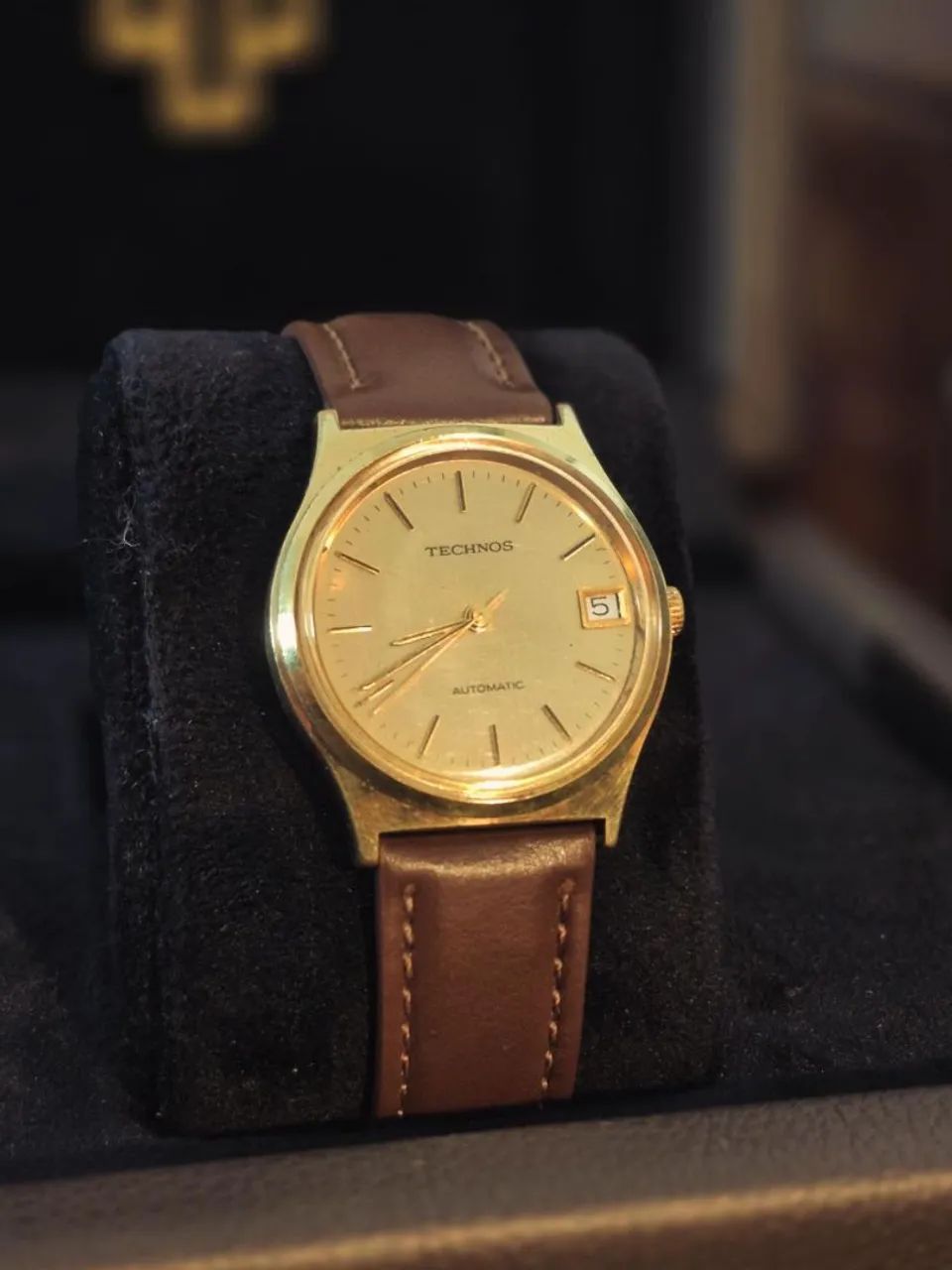 TECHNOS | AUTOMATIC DATE | CALIBRE SUIÇO | 1978 | PLAQUE D'OR - Foto 2