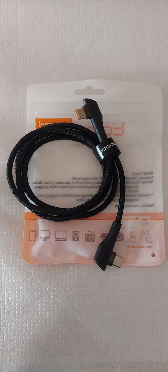 Cabo Usb Toocki 100w 1m Usb Tipo C 90° Graus - Foto 2
