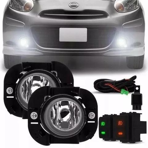 Kit Farol Milha Auxiliar Neblina Nissan March 2011 2012 2013
