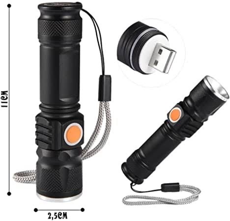 Mini Lanterna Tática Led Forte Recarregável Strobo Usb  - Foto 3
