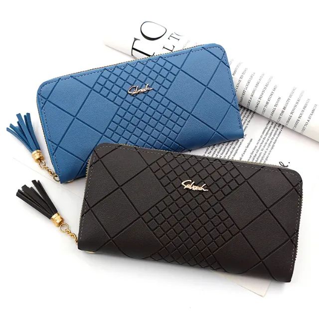 Bolsa com Zipper para mulheres, porta-moedas, suporte dinheiro, telefone, bolso grande - Foto 2