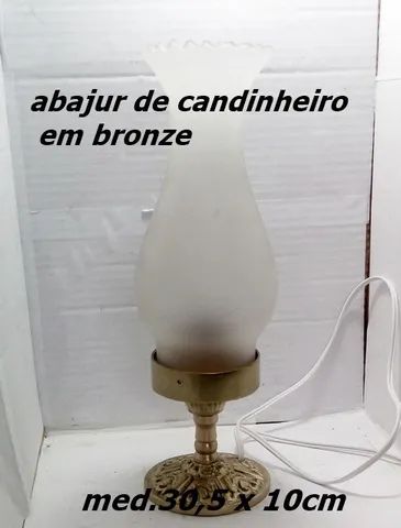 Abajur Em Bronze Modelo Candinheiro - Foto 4