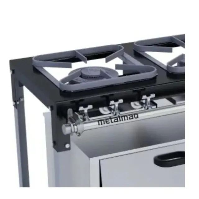 Fogão Industrial 2 Bocas com Forno 30x30 Stori Top Metalmaq - Foto 3