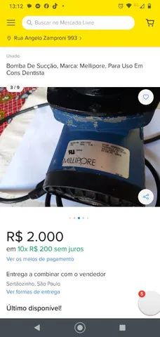 Motor de sucção Millipore. 110 volt
