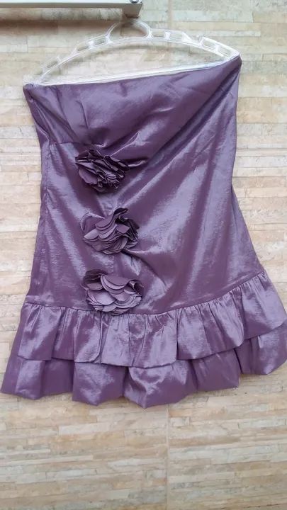 Vestido de Festa curto tomara que caia Lilás - Tamanho M - Foto 2