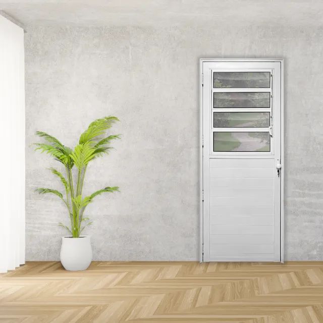 Porta Basculante Lambril Alumínio Branco - Linha 25 (Completa) - Foto 2