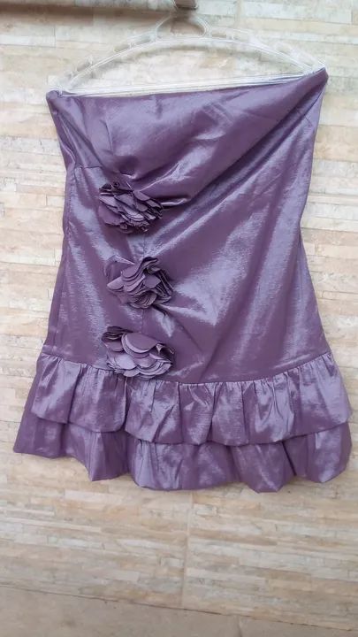 Vestido de Festa curto tomara que caia Lilás - Tamanho M