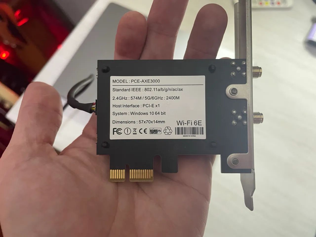 Adaptador PCIE Wifi 6E Bluetooth 5.3 Fenvi AXE3000 - Foto 2