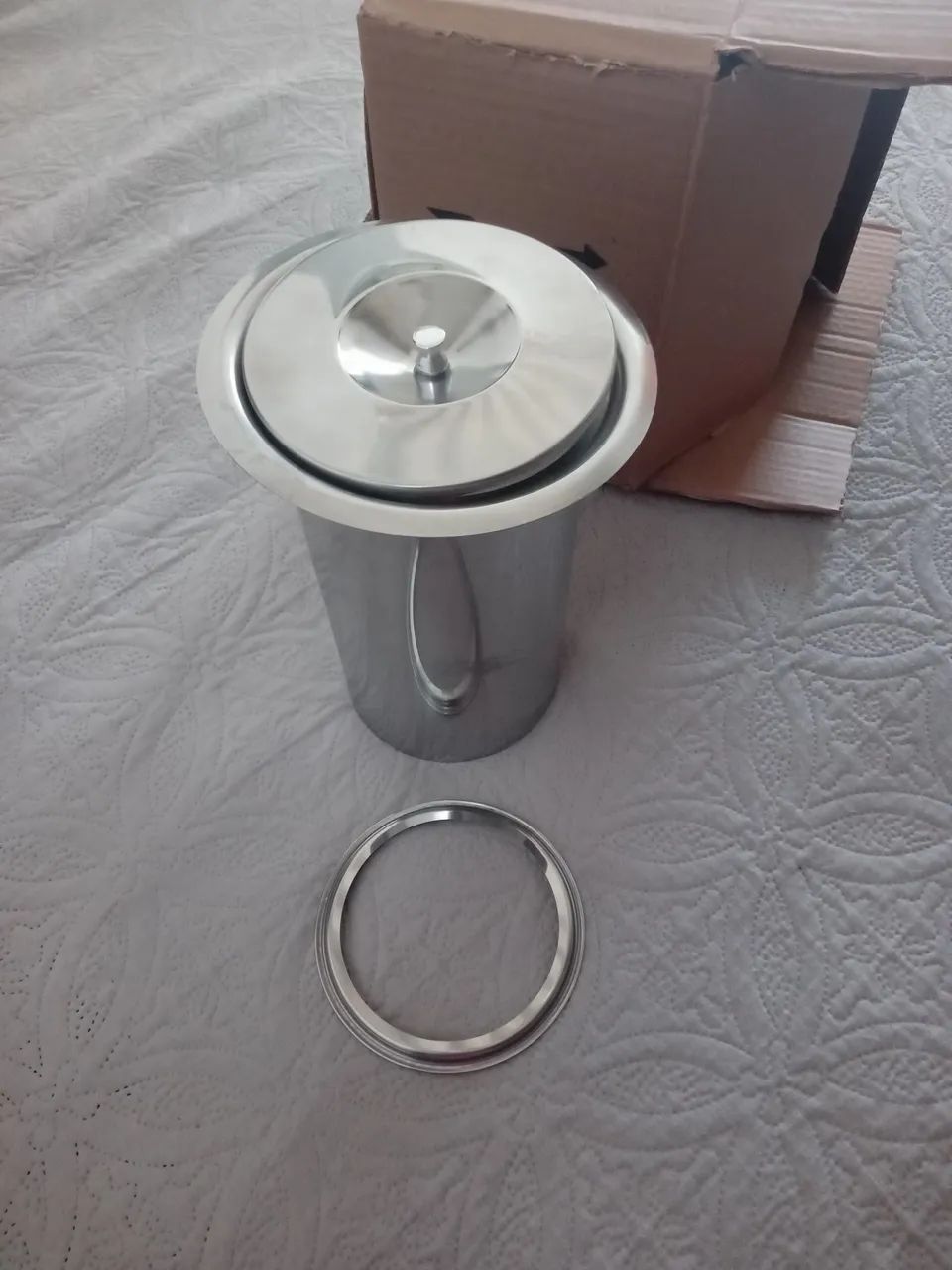 Lixeira sobrepor de Aço Inox Para Cozinha