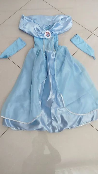 Vestido de Princesa Azul para Menina