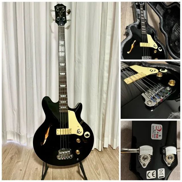 Baixo Epiphone Jack Casady com Case Original e Ferragens Hipshot