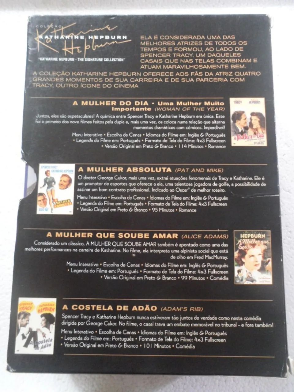 DVD Box Katharine Hepburn 4 discos 4 filmes box nacional e original - Foto 2