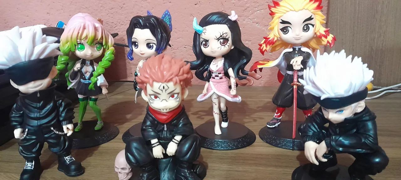 Bonecos Demon Slayer + Jujutsu Kaisen 
