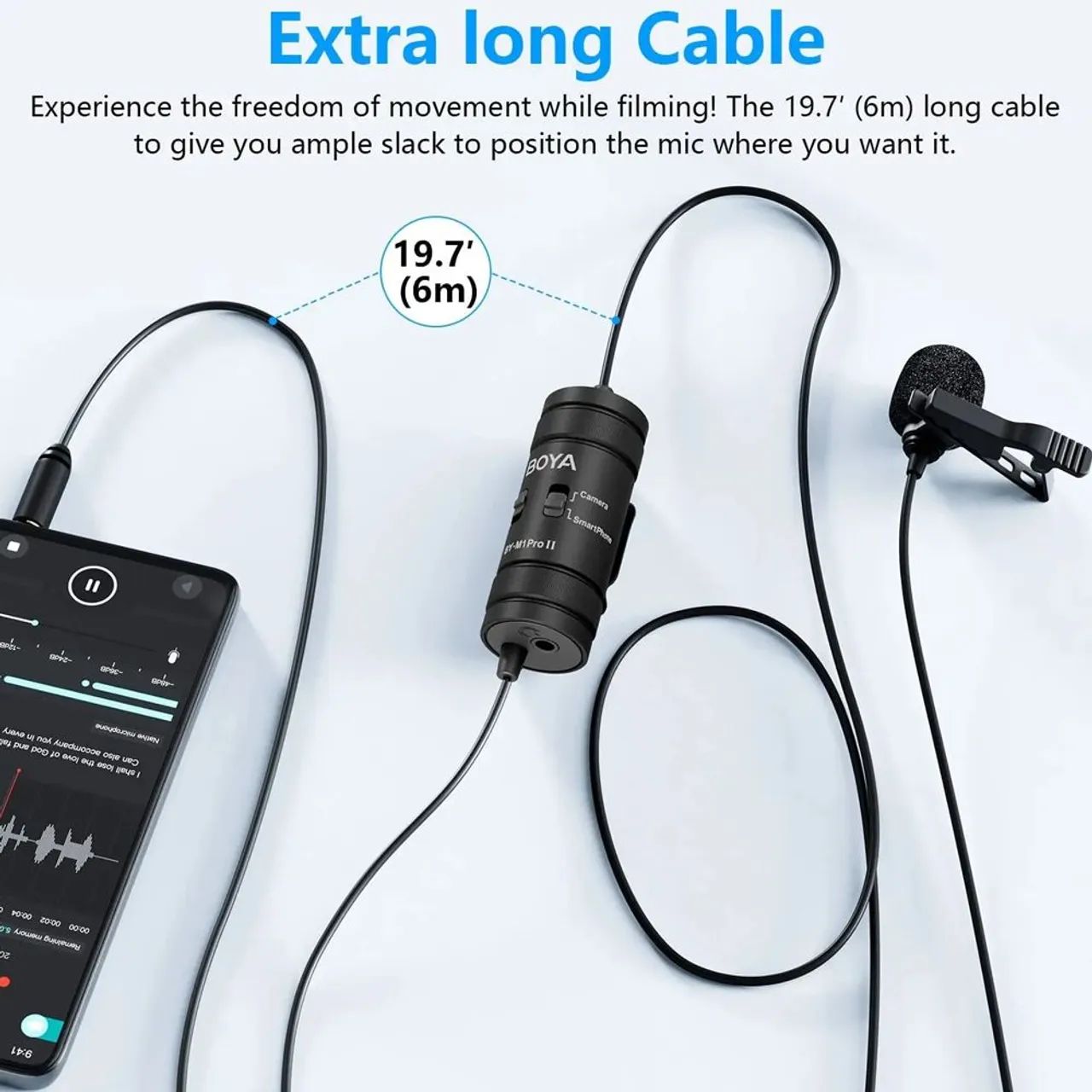 Microfone de Lapela Boya BY-M1 Pro II - Áudio de Qualidade! - Foto 3