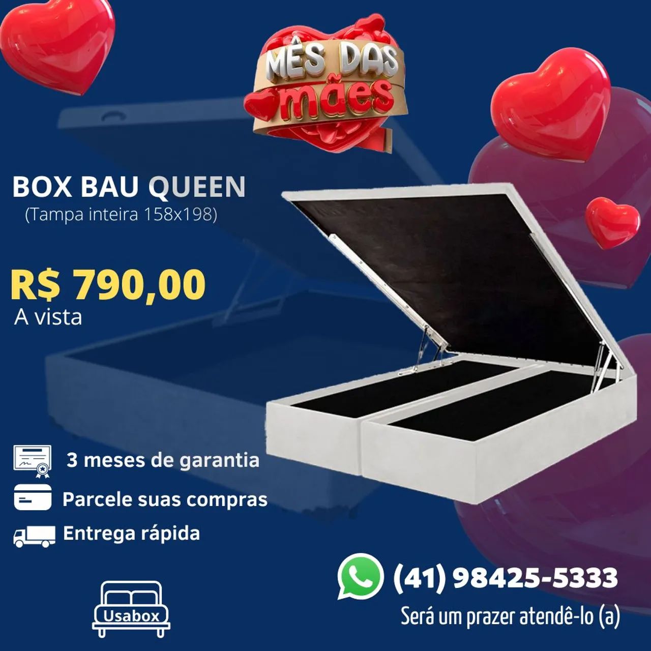 BOX BAU QUEEN- TOP DE LINHA 
