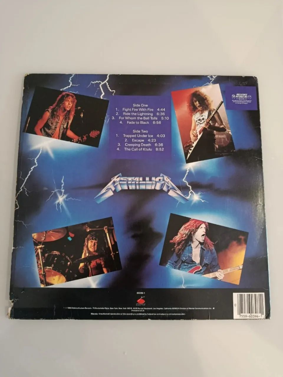 Metallica Ride the Lightning Vinil LP Versão Especial 1ª Prensagem