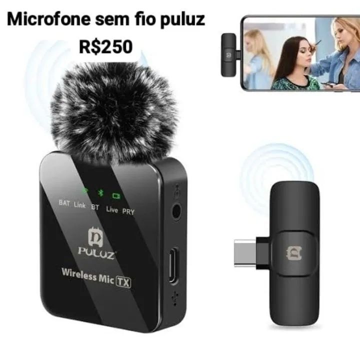 Microfone sem fio puluz para entrevistas