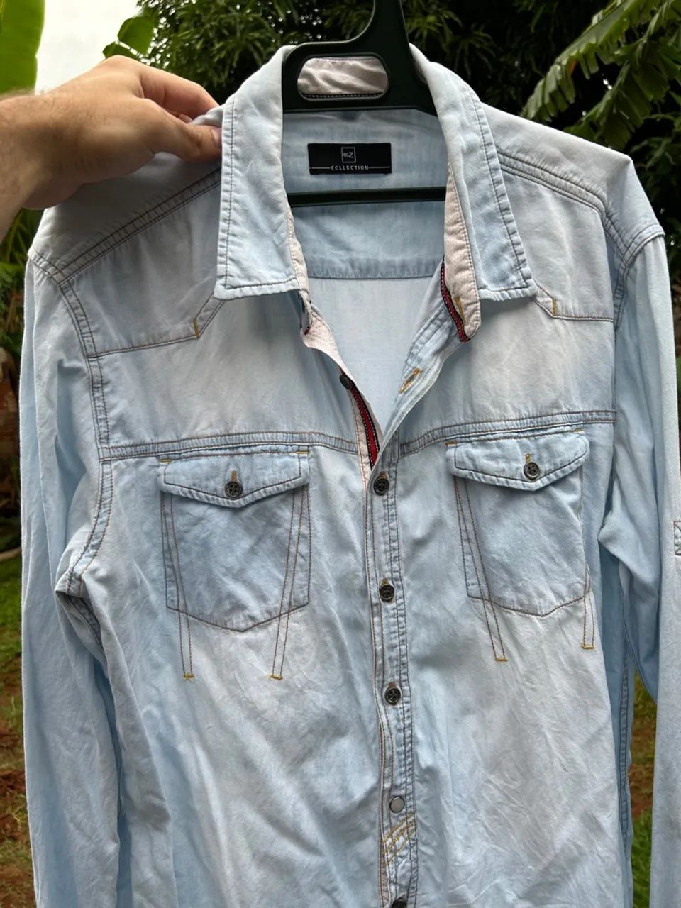 Camisa jeans masculina tamanho M