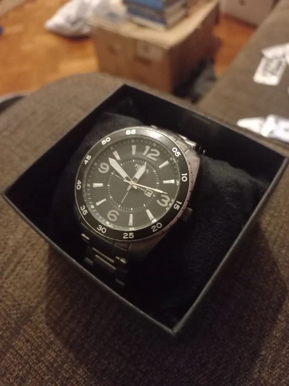 relógio fossil am-4237 black dia - Foto 2