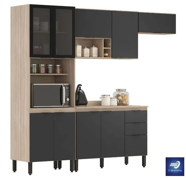Oferta Cozinha Modulada Sofisticada com Vidro Fumê - Foto 4