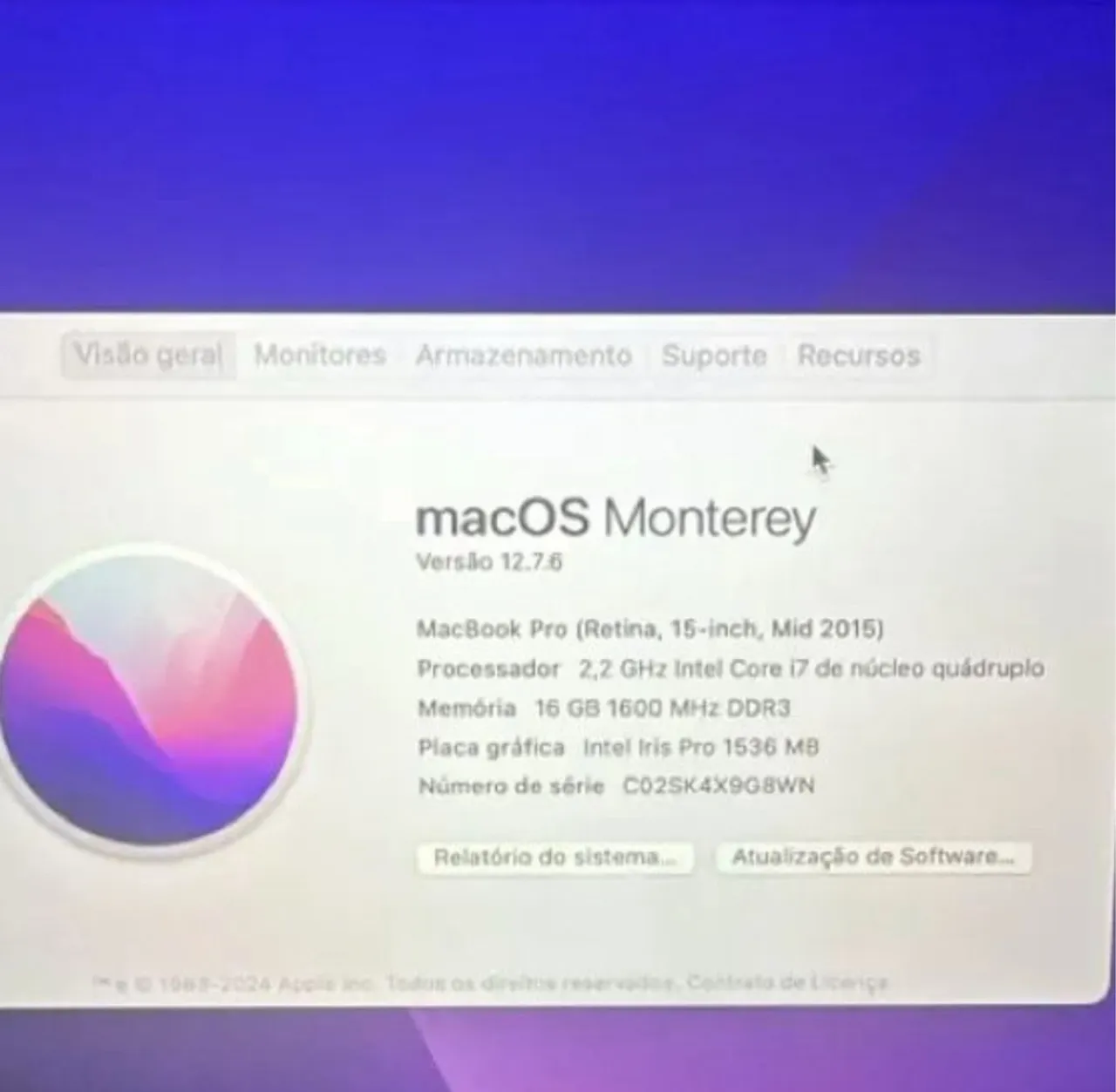 MacBook Pro Retina 15" 2015 Intel Core i7 16GB 1TB SSD