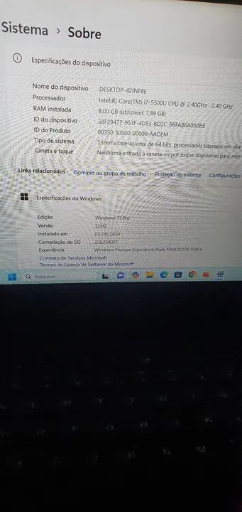 Notebook DELL I7 5500U SSD 512GB 8 RAM  - Foto 6