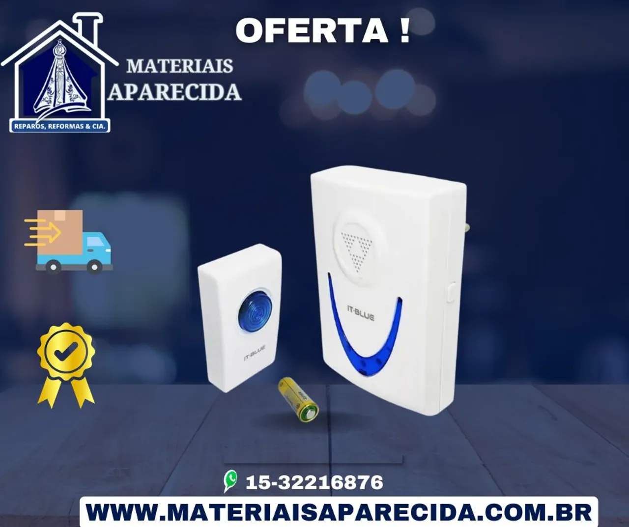 Campainha Sem Fio IT Blue - Segurança e praticidade para sua casa!