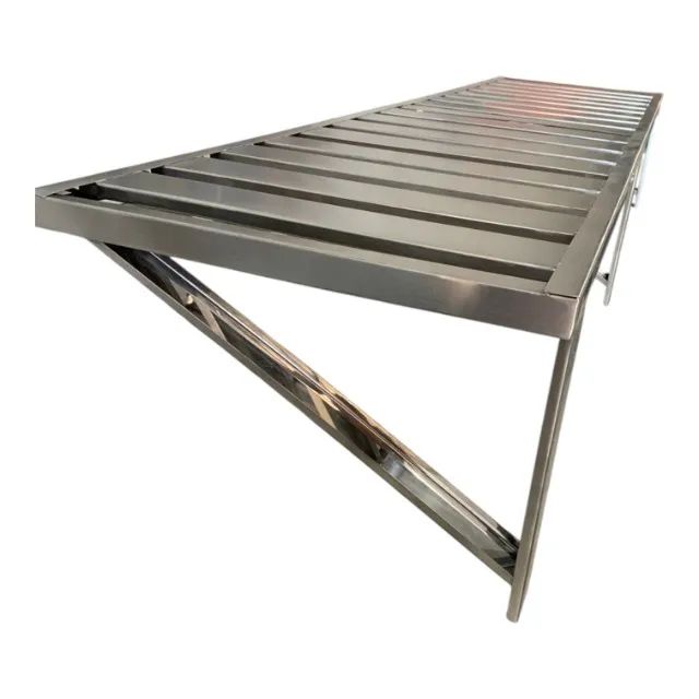 Prateleira Suspensa Inox 1,10m - Suporte Mão Francesa