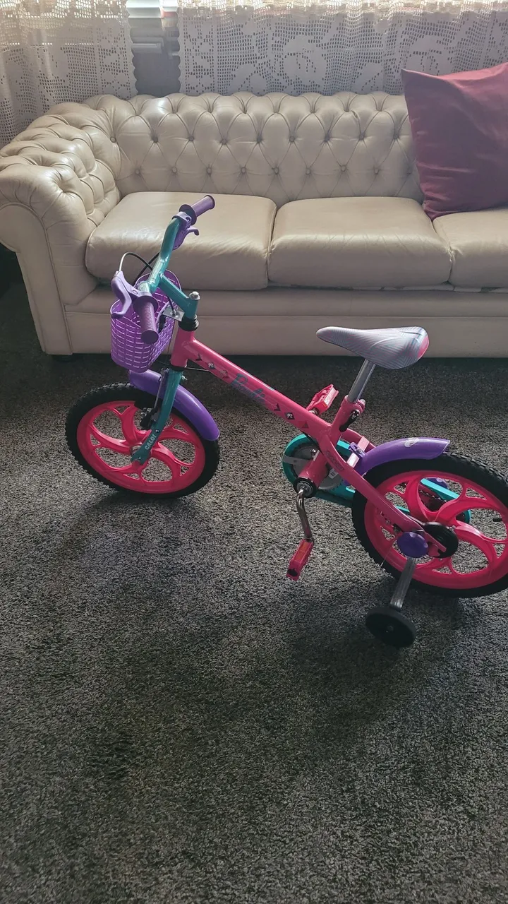 Bicicleta Infantil Rosa com Rodinhas