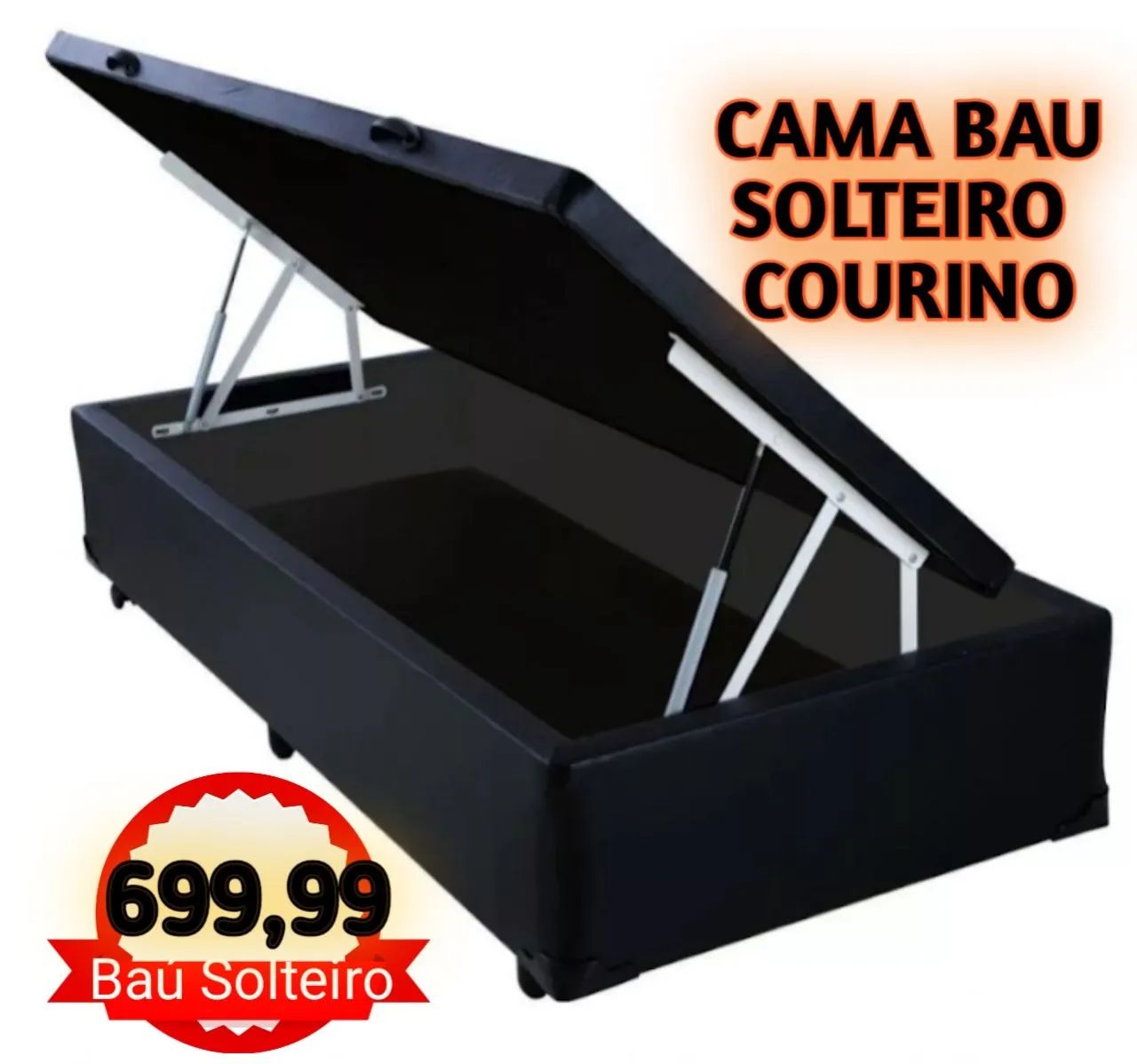 Cama Baú Solteiro Courino