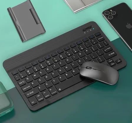 Kit de Mini Teclado e Mouse Sem Fio Bluetooth Design Moderno z994 - Foto 4
