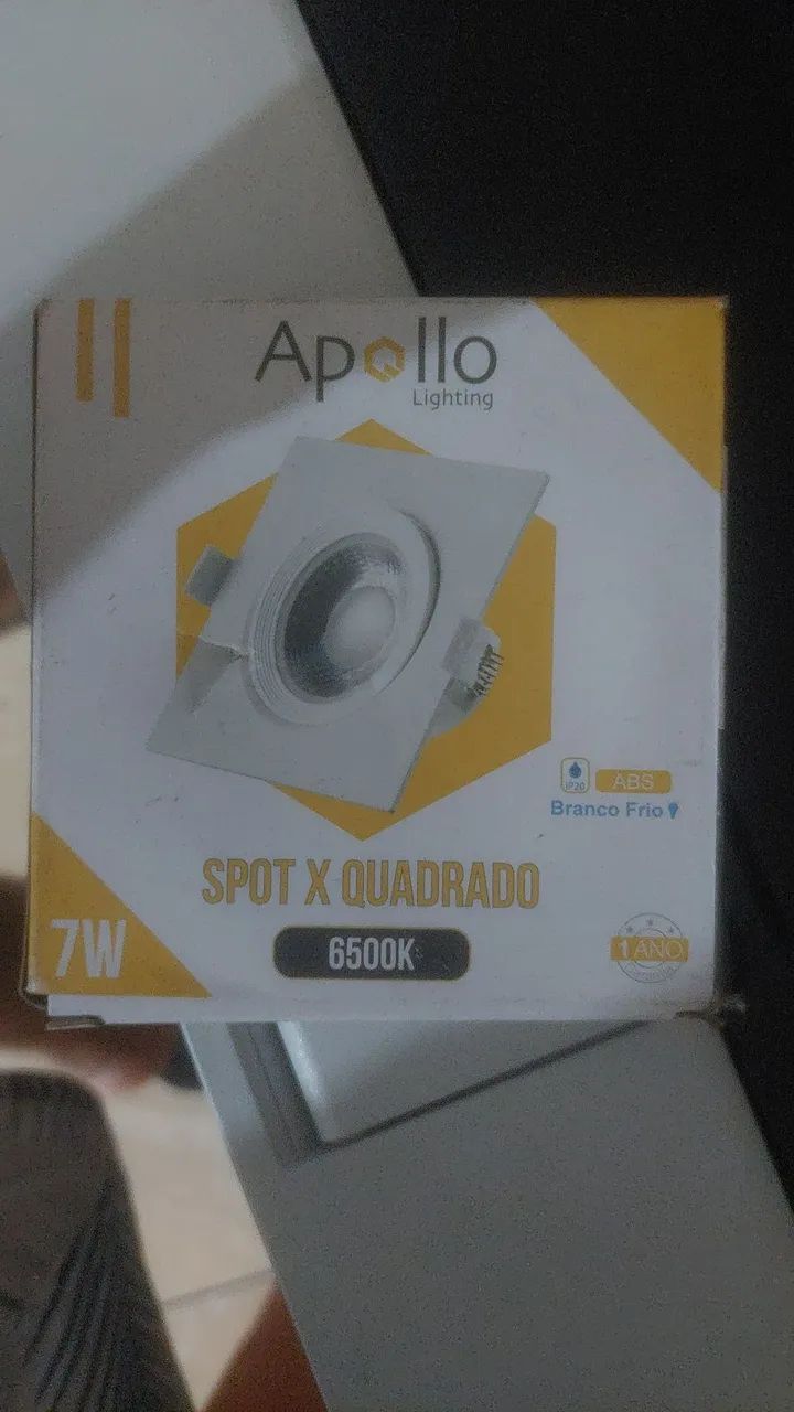 Spot LED Quadrado 7W 6500K Branco Frio